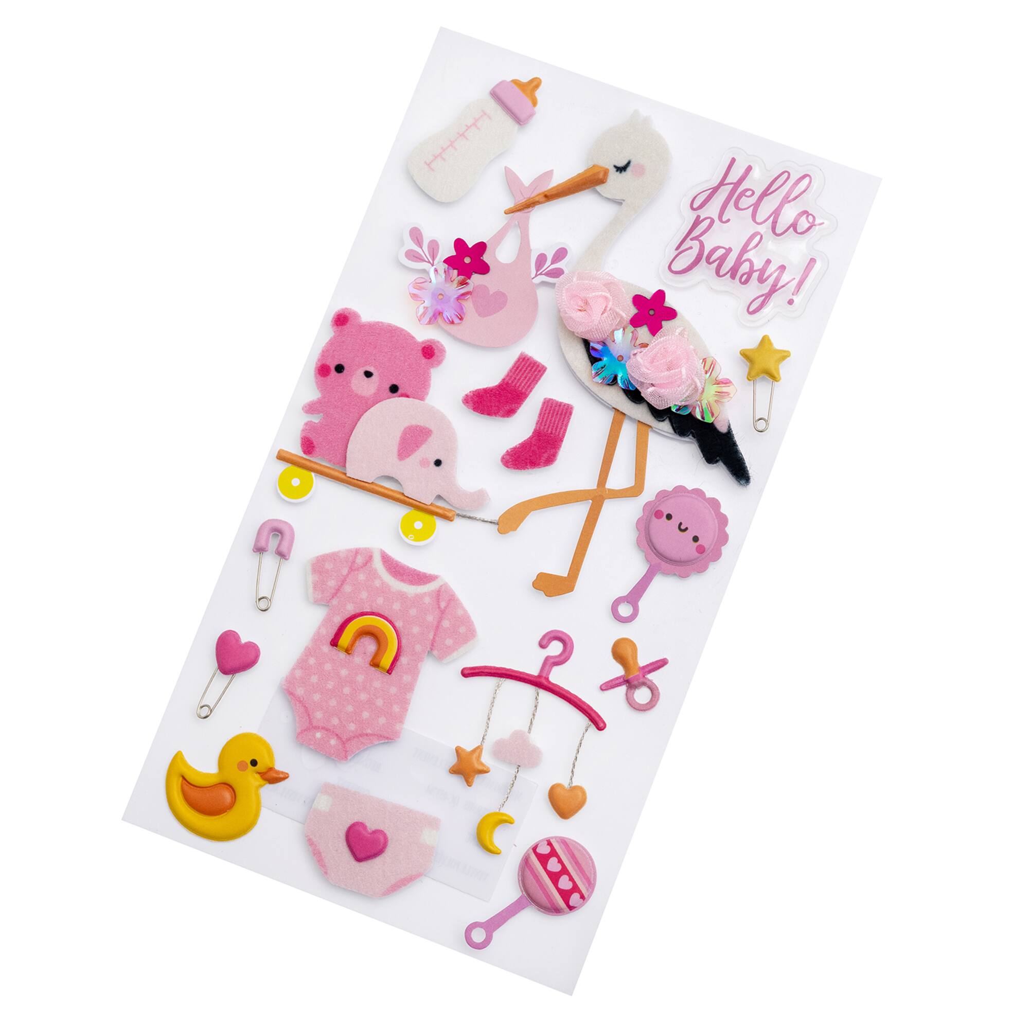 Baby Girl Stork Dimensional Stickers by Recollections™